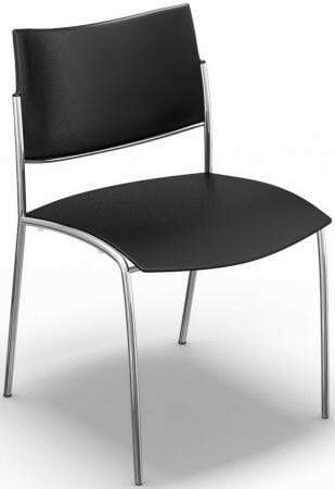 Mayline Escalate Plastic Stack Chairs, 4 Pack [ESC2] Mayline Black Stacking Chair ESC2B