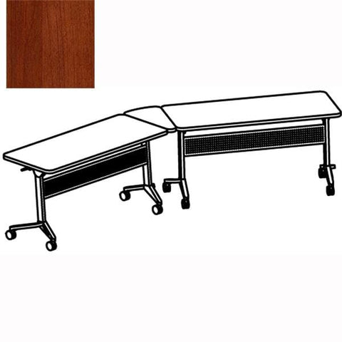 Safco Flip-N-Go Training Table 24x72 Inches | Mocha Mahogany Folding Table With Casters