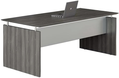 Mayline Medina 63" Rectangle Straight Desk [MNDS63] Mayline Gray Steel Desk MNDS63LGS