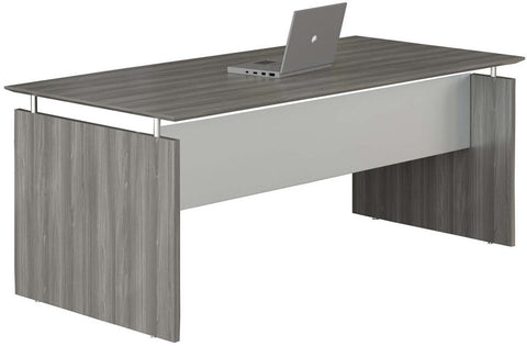 Mayline Medina 72" Rectangle Straight Desk [MNDS72] Mayline Gray Steel Desk MNDS72LGS