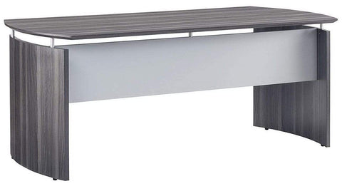 Mayline Medina 72"W Curved Desk [MND72] Mayline Gray Steel Desk MND72LGS