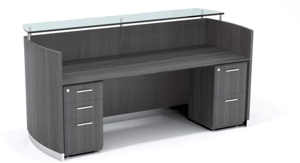 Mayline Medina 87.25" Reception Station, BBF / FF Pedestal [MNRSBF] Mayline Gray Steel Reception Station MNRSBFLGS
