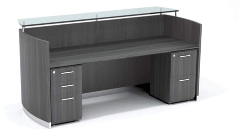 Mayline Medina 87.25" Reception Station, BBF / FF Pedestal [MNRSBF] Mayline Gray Steel Reception Station MNRSBFLGS