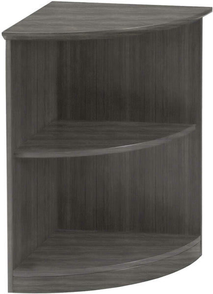 Mayline Medina Bookcase 2 Shelf 1/4 Round Laminate [MVBQ2] Mayline Gray Steel Bookcase MVBQ2LGS