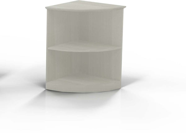 Mayline Medina Bookcase 2 Shelf 1/4 Round Laminate [MVBQ2] Mayline Textured Sea Salt Bookcase MVBQ2TSS