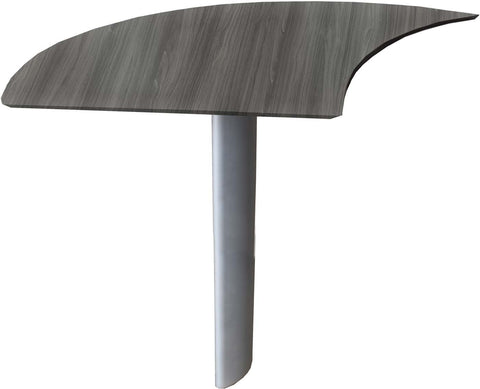 Mayline Medina Curved Desk Extension Left Laminate [MNEXTL] Mayline Gray Steel Desk Extension MNEXTLLGS