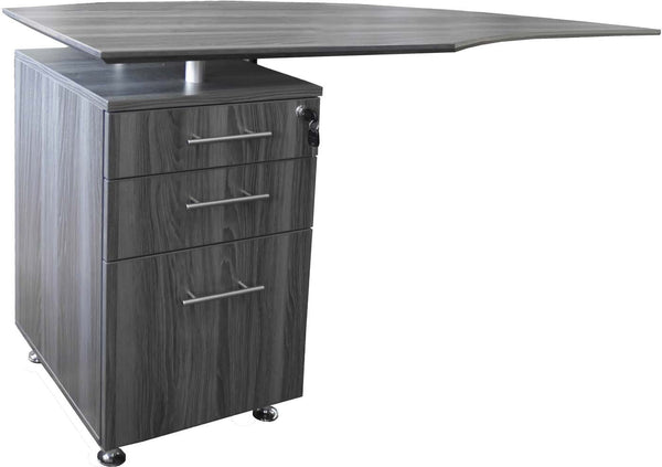 Mayline Medina Curved Desk Return PBF Pedestal Left [MNRTPL] Mayline Gray Steel Return MNRTPLLGS