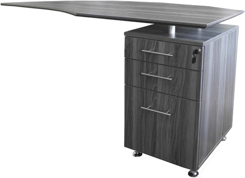 Mayline Medina Curved Desk Return PBF Pedestal Right [MNRTPR] Mayline Gray Steel Return MNRTPRLGS