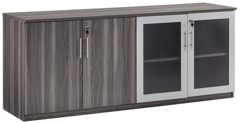 Mayline Medina Low Wall Cabinet, Wood / Glass Doors [MVLC] Mayline Gray Steel Wall Cabinet MVLCLGS