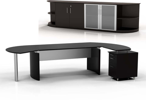 Mayline Medina Office Desk Set [MNT10] Mayline Mocha Office Set MNT10LDC