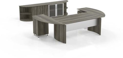 Mayline Medina Office Desk Set [MNT13] Mayline Gray Steel Office Set MNT13LGS