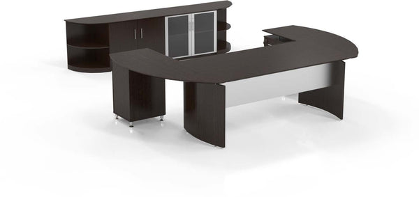 Mayline Medina Office Desk Set [MNT13] Mayline Mocha Office Set MNT13LDC