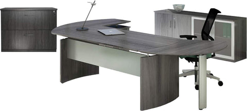 Mayline Medina Office Desk Set [MNT15] Mayline Gray Steel Office Set MNT15LGS