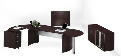 Mayline Medina Office Desk Set [MNT16] Mayline Mocha Office Set MNT16LDC