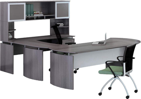 Mayline Medina Office Desk Set [MNT31] Mayline Gray Steel Office Set MNT31LGS