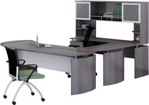 Mayline Medina Office Desk Set [MNT32] Mayline Gray Steel Office Set MNT32LGS