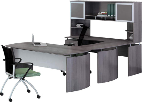 Mayline Medina Office Desk Set [MNT35] Mayline Gray Steel Office Set MNT35LGS