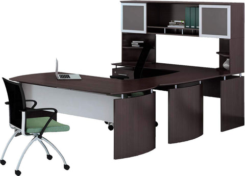 Mayline Medina Office Desk Set [MNT35] Mayline Mocha Office Set MNT35LDC