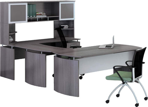 Mayline Medina Office Desk Set [MNT36] Mayline Gray Steel Office Set MNT36LGS