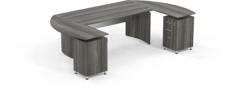 Mayline Medina Office Desk Set [MNT6] Mayline Gray Steel Office Set MNT6LGS