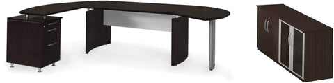 Mayline Medina Office Desk Set [MNT8] Mayline Mocha Office Set MNT8LDC