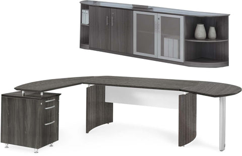 Mayline Medina Office Desk Set [MNT9] Mayline Gray Steel Office Set MNT9LGS