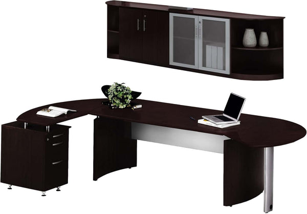 Mayline Medina Office Desk Set [MNT9] Mayline Mocha Office Set MNT9LDC
