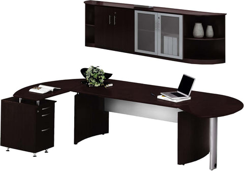 Mayline Medina Office Desk Set [MNT9] Mayline Mocha Office Set MNT9LDC