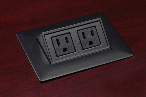 Mayline Power & Data Module, 2 Power Outlets Black [PM20BLK] Mayline Power Module PM20BLK