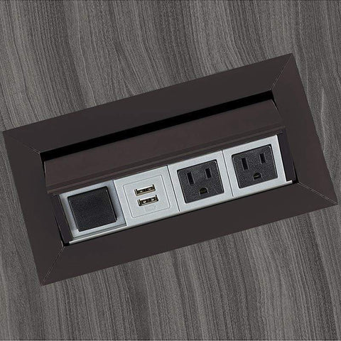 Mayline Power Module with 2 Power and 2 USB Outlets [PM33] Mayline Black Power & Data Accessories PM33BLK