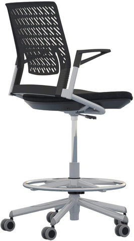 Mayline Thesis Flex Back Stool with Arms [KSX1] Mayline Black Drafting Chair KSX1SBBLK