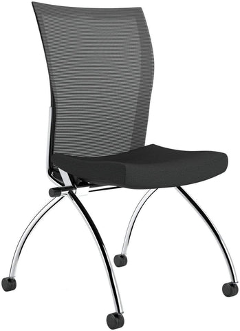 Mayline Valore Armless Mesh Back Nesting Chair [TSH2] Mayline Black TSH2BB / Black Mesh Chair TSH2BB