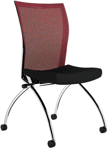 Mayline Valore Armless Mesh Back Nesting Chair [TSH2] Mayline Red TSH2BR / Black Mesh Chair TSH2BR