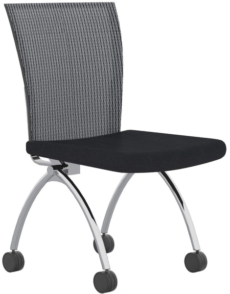 Mayline Valore Armless Mesh Back Nesting Chair [TSH2] Mayline Silver TSH2BS / Black Mesh Chair TSH2BS