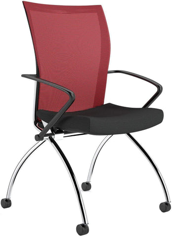 Mayline Valore High Back Mesh Folding Chair with Arms [TSH1] Mayline Red TSH1BR / Black Mesh Chair TSH1BR