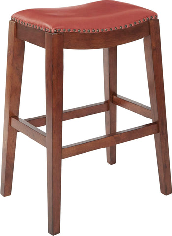 Metro 29" Saddle Stool, Espresso Legs, Bonded Leather [MET1529] Office Star Cranberry Stool MET1529-BD22