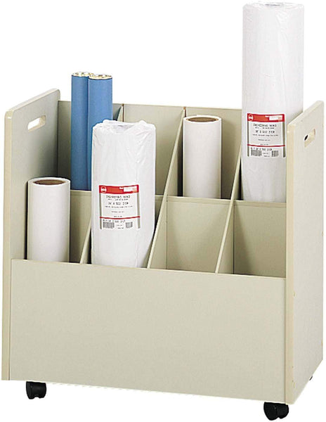 Mobile Roll File 8 Compartment Putty [3045] Safco File Sorter 3045