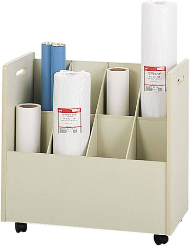 Mobile Roll File 8 Compartment Putty [3045] Safco File Sorter 3045