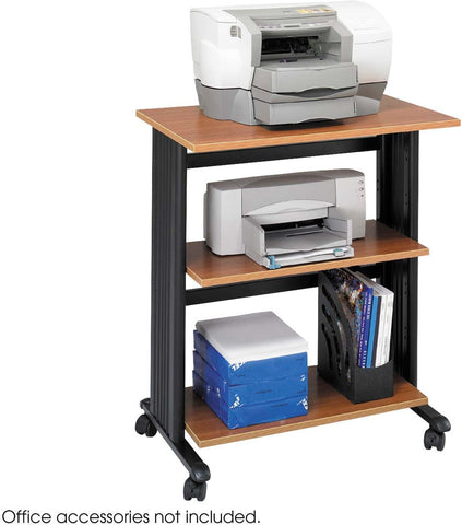 Muv™ Adjustable Printer Stand Three Level [1881] Safco Medium Oak Machine Stand 1881MO