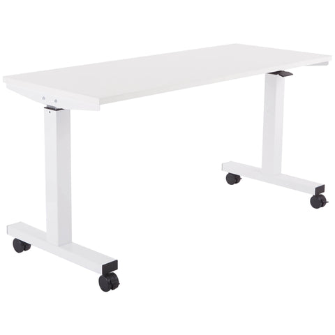 Office Star 5 ft. Wide Pneumatic Height Adjustable Table [HAT60251] Office Star White Adjustable Height Tables HAT60251-1