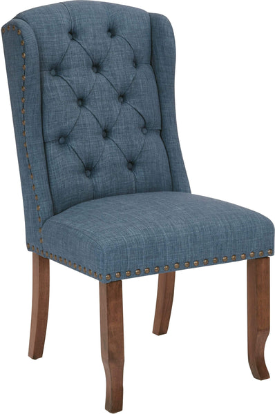 Office Star Ave Six Jessica Tufted Wing Dining Chair [JSAW] Office Star Navy Accent Chair JSAW-L39