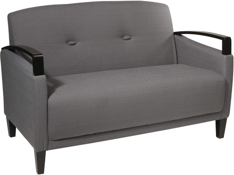 Office Star Ave Six Main Street Loveseat Fabric [MST52] Office Star Woven Charcoal Loveseat MST52-W12