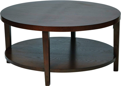 Office Star Ave Six Merge 36" Round Coffee Table  Mahogany [MRG12] Office Star Espresso Coffee Table MRG12