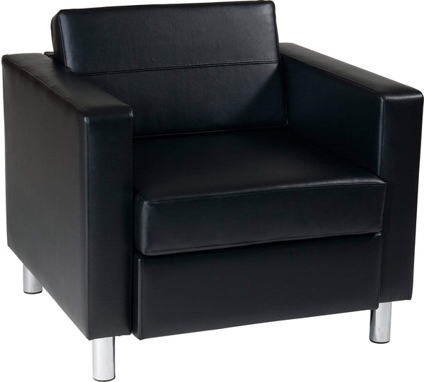 Office Star Ave Six Pacific Faux Leather Armchair [PAC51] Office Star Black Club Chair PAC51-V18