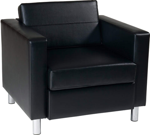 Office Star Ave Six Pacific Faux Leather Armchair [PAC51] Office Star Black Club Chair PAC51-V18