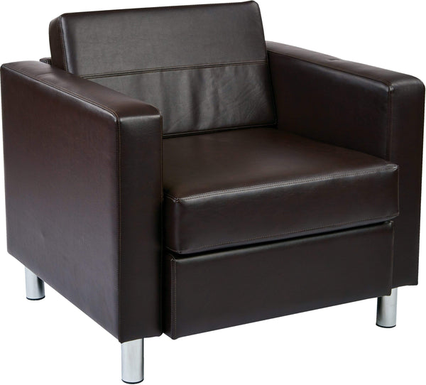 Office Star Ave Six Pacific Faux Leather Armchair [PAC51] Office Star Espresso Club Chair PAC51-V34