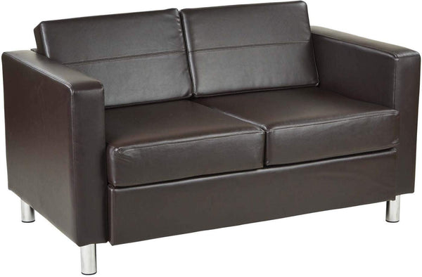 Office Star Ave Six Pacific Faux Leather Love Seat [PAC52] Office Star Espresso Loveseat PAC52-V34