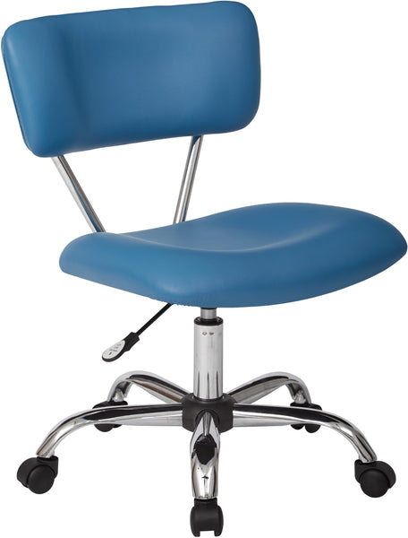 Office Star Ave Six Vista Task Office Chair In Vinyl [ST181] Office Star Blue Task Chair ST181-U7