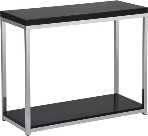 Office Star Ave Six Wall Street Foyer Table in White [WST07] Office Star Black / Chrome Finish End Table WST07-BK