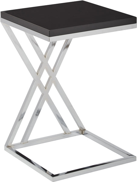 Office Star Ave Six Wall Street Side Table Chrome / White [WST16] Office Star Black / Chrome Finish End Table WST16-BK